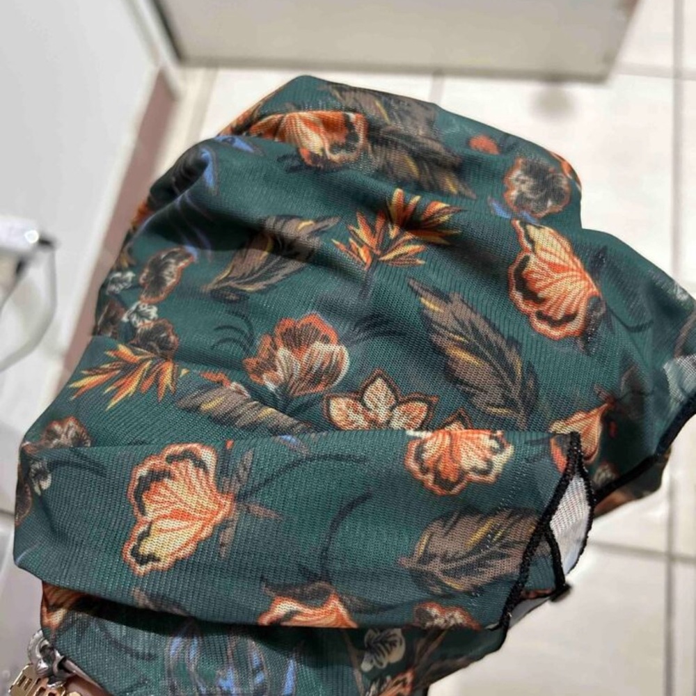 🌺New Inventory🌺 Teal and Orange Floral Dress Sexy Slip Nightdress - Picture 4 of 5
